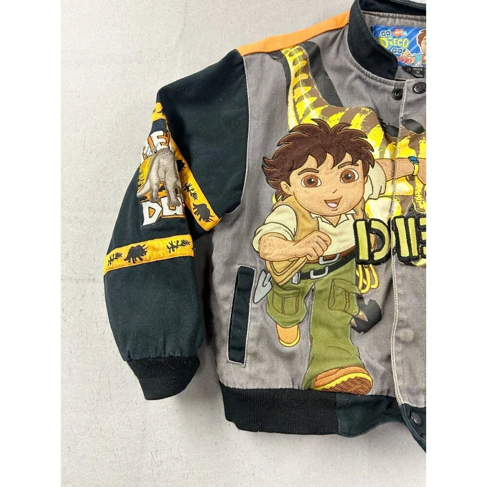 Youth Nick Jr. JH Design Go Diego Go Dinosaur Jacket Gray/Black/Orange Medium